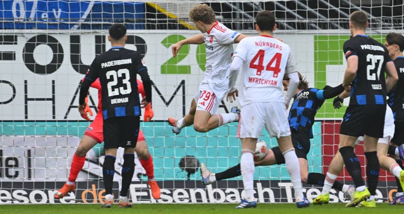 07 02 2026 Soccer Season 2025 2026 2 Soccer Bundesliga 21 Matchday SC Paderborn 07 SCP 1 FC Nuremberg FCN Club Sportfoto Zink xwoxzix DFL regulations prohibit any use of photographs as image sequences and or quasi video only for editorial use Piet Scobel 39, 1 FC Nuremberg FCN Chance Torchance