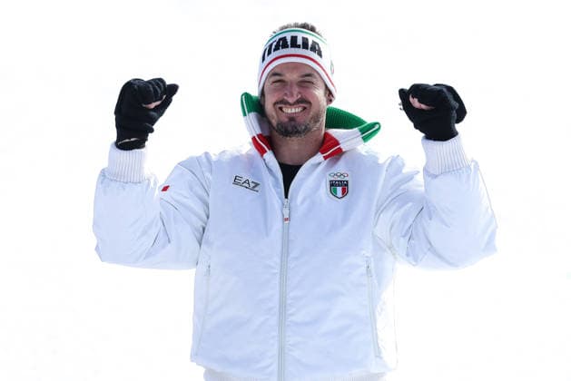 Dominik Paris (ITA) happiness after winning the bronze medal during the Olympic Winter games, Winterspiele,Spiele, Summer games Milano-Cortina 2026, Alpine Skiing Men s Downhill on February 07, 2026 at Stelvio Ski Centre in Bormio, Italy  Copyright: xSergioxBisi IPAxSportx xipa-agency.netx xx IPA_71064444 IPA_Agency_IPA71064444