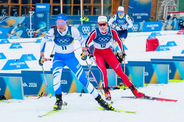 Winter Olympics in Milan Cortina 2026 Val di Fiemme, Italy 20260207. Kerttu Niskanen from Finland and Kristin Austgulen Fosnaes from Norway during the cross-country 20 km Skiathlon for women on Lago di Tesero during the Winter Olympics in Milan Cortina 2026. Photo: Lise Aserud NTB Val di Fiemme Italy EDITORIAL USE ONLY. RESTRICTED USE FOR BETTING COMPANIES Ref:_SPOuDJvC45FPdA.jpg *** Winter Olympics in Milan Cortina 2026 Val di Fiemme, Italy 20260207 Kerttu Niskanen from Finland and Kristin Austgulen Fosnaes from Norway during the cross country 20 km Skiathlon for women on Lago di Tesero during the Winter Olympics in Milan Cortina 2026 Photo Lise Aserud NTB Val di Fiemme Italy EDITORIAL USE ONLY RESTRICTED USE FOR BETTING COMPANIES  Copyright: xLisexAserudx xNTBx