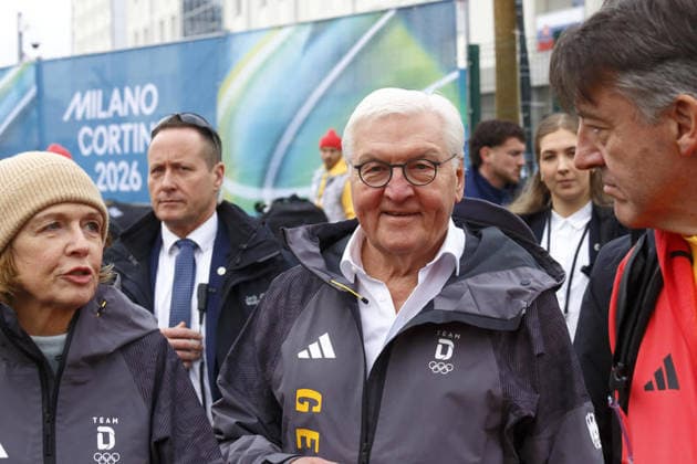 Milano Cortina 2026, Frank-Walter Steinmeier visits the Olympic Village in Milan