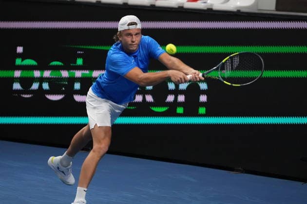 TENNIS - DAVIS CUP 2026 - FRANCE v SLOVAKIA Alexandre Muller of French during the Davis Cup 2026, Qualifiers tennis event on 7 February 2026 at Le Chaudron in Le Portel, France - Photo Laurent Lairys Le PortelFrance  Copyright: xLaurentxLairysx