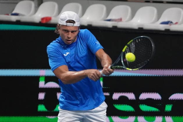 TENNIS - DAVIS CUP 2026 - FRANCE v SLOVAKIA Alexandre Muller of French during the Davis Cup 2026, Qualifiers tennis event on 7 February 2026 at Le Chaudron in Le Portel, France - Photo Laurent Lairys Le PortelFrance  Copyright: xLaurentxLairysx