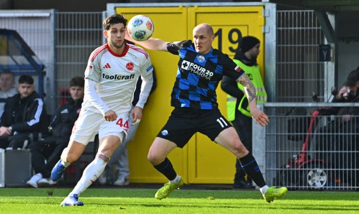 07 02 2026 Soccer Season 2025 2026 2 Soccer Bundesliga 21 Matchday SC Paderborn 07 SCP 1 FC Nürnberg FCN Club Sportfoto Zink xwoxzix DFL regulations prohibit any use of photographs as image sequences and or quasi video only for editorial use Styopa Mkrtchyan 44, 1 FC Nürnberg FCN Sven Michel 11, SC Paderborn 07