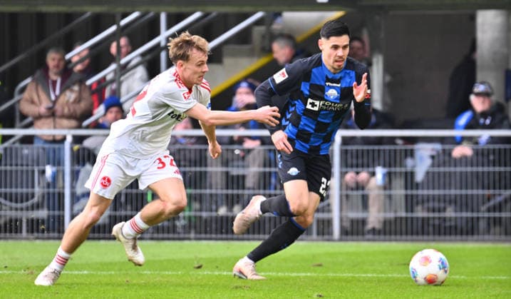07 02 2026 Soccer Season 2025 2026 2 Soccer Bundesliga 21 Matchday SC Paderborn 07 SCP 1 FC Nürnberg FCN Club Sportfoto Zink xwoxzix DFL regulations prohibit any use of photographs as image sequences and or quasi video only for editorial use Tim Janisch 32, 1 FC Nürnberg FCN Raphael Obermair 23, SC Paderborn 07