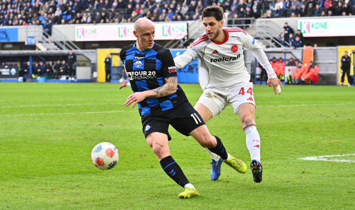 07 02 2026 Soccer Season 2025 2026 2 Soccer Bundesliga 21 Matchday SC Paderborn 07 SCP 1 FC Nuremberg FCN Club Sportfoto Zink xwoxzix DFL regulations prohibit any use of photographs as image sequences and or quasi video only for editorial use Sven Michel 11, SC Paderborn 07 Styopa Mkrtchyan 44, 1 FC Nuremberg FCN