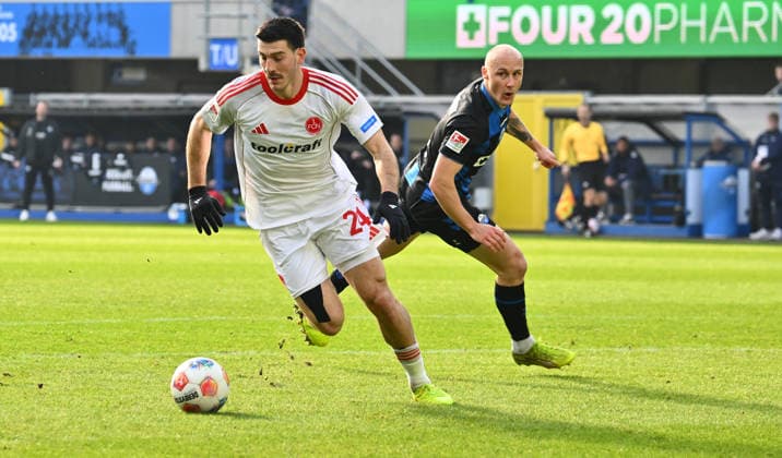 07 02 2026 Soccer Season 2025 2026 2 Soccer Bundesliga 21 Matchday SC Paderborn 07 SCP 1 FC Nürnberg FCN Club Sportfoto Zink xwoxzix DFL regulations prohibit any use of photographs as image sequences and or quasi video only for editorial use Luka Lochoshvili 24, 1 FC Nürnberg FCN Sven Michel 11, SC Paderborn 07