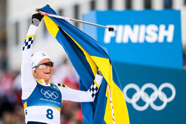260207 Frida Karlsson of Sweden celebrates after winning the women s 20 km cross-country skiing skiathlon during day 1 of the 2026 Winter Olympics on February 7, 2026 in Val di Fiemme. Photo: Maxim Thore BILDBYRAN kod MT MT0961 skidor cross-country skiing langrenn Olympic Games, Olympische Spiele, Olympia, OS olympics winter olympics os ol olympiska spel vinter-os olympiske leker milano cortina 2026 milan cortina 2026 milano cortina 2026 olympic games milano cortina 2026 winter olympic games milano cortina-os milano cortina-ol vinter-ol 1 bbeng skiathlon dam sverige os-guld guld jubel medalj *** 260207 Frida Karlsson of Sweden celebrates after winning the women s 20 km cross country skiing skiathlon during day 1 of the 2026 Winter Olympics on February 7, 2026 in Val di Fiemme Photo Maxim Thore BILDBYRAN kod MT MT0961 skidor cross country skiing langrenn olympic games olympics winter olympics os ol olympiska spel vinter os olympiske leker milano cortina 2026 milan cortina 2026 milano cortina 2026 olympic games milano cortina 2026 winter olympic games milano cortina os milano cortina ol vinter ol 1 bbeng skiathlon dam sverige os guld guld jubel medalj  Copyright: MAXIMxTHORE BB260207MT061