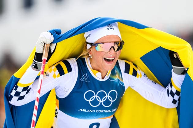 260207 Frida Karlsson of Sweden celebrates after winning the women s 20 km cross-country skiing skiathlon during day 1 of the 2026 Winter Olympics on February 7, 2026 in Val di Fiemme. Photo: Maxim Thore BILDBYRAN kod MT MT0961 skidor cross-country skiing langrenn Olympic Games, Olympische Spiele, Olympia, OS olympics winter olympics os ol olympiska spel vinter-os olympiske leker milano cortina 2026 milan cortina 2026 milano cortina 2026 olympic games milano cortina 2026 winter olympic games milano cortina-os milano cortina-ol vinter-ol 1 bbeng skiathlon dam sverige os-guld guld jubel medalj *** 260207 Frida Karlsson of Sweden celebrates after winning the women s 20 km cross country skiing skiathlon during day 1 of the 2026 Winter Olympics on February 7, 2026 in Val di Fiemme Photo Maxim Thore BILDBYRAN kod MT MT0961 skidor cross country skiing langrenn olympic games olympics winter olympics os ol olympiska spel vinter os olympiske leker milano cortina 2026 milan cortina 2026 milano cortina 2026 olympic games milano cortina 2026 winter olympic games milano cortina os milano cortina ol vinter ol 1 bbeng skiathlon dam sverige os guld guld jubel medalj  Copyright: MAXIMxTHORE BB260207MT063