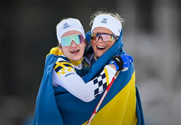 VAL DI FIEMME, ITALY 20260207 Sweden s Frida Karlsson (right) takes gold and Ebba Andersson takes silver in the women s skiathlon 10+10 km during the Winter Olympics in Val di Femme, Italy. VAL DI FIEMME ITALY x10430x *** VAL DI FIEMME, ITALY 20260207 Sweden s Frida Karlsson right takes gold and Ebba Andersson takes silver in the women s skiathlon 10 10 km during the Winter Olympics in Val di Femme, Italy VAL DI FIEMME ITALY x10430x  Copyright: xChristinexOlsson TTx OLYMPICS 2026 SKIING