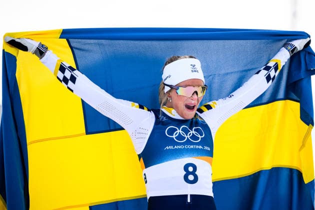 260207 Frida Karlsson of Sweden celebrates after winning the women s 20 km cross-country skiing skiathlon during day 1 of the 2026 Winter Olympics on February 7, 2026 in Val di Fiemme. Photo: Maxim Thore BILDBYRAN kod MT MT0961 skidor cross-country skiing langrenn Olympic Games, Olympische Spiele, Olympia, OS olympics winter olympics os ol olympiska spel vinter-os olympiske leker milano cortina 2026 milan cortina 2026 milano cortina 2026 olympic games milano cortina 2026 winter olympic games milano cortina-os milano cortina-ol vinter-ol 1 bbeng skiathlon dam sverige os-guld guld jubel medalj *** 260207 Frida Karlsson of Sweden celebrates after winning the women s 20 km cross country skiing skiathlon during day 1 of the 2026 Winter Olympics on February 7, 2026 in Val di Fiemme Photo Maxim Thore BILDBYRAN kod MT MT0961 skidor cross country skiing langrenn olympic games olympics winter olympics os ol olympiska spel vinter os olympiske leker milano cortina 2026 milan cortina 2026 milano cortina 2026 olympic games milano cortina 2026 winter olympic games milano cortina os milano cortina ol vinter ol 1 bbeng skiathlon dam sverige os guld guld jubel medalj  Copyright: MAXIMxTHORE BB260207MT066