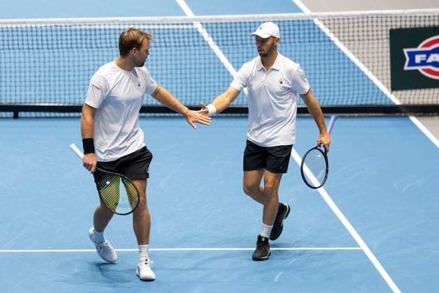 Davis Cup Germany Peru, 07 02 2026 Doubles Krawietz and Puetz GER vs Buse and Huertas del Pino PER during the Davis Cup Davis Cup Germany Peru at CASTELLO on February 7, 2026 in Duesseldorf, Germany Copyright: xBEAUTIFULxSPORTS KennyxBeelex