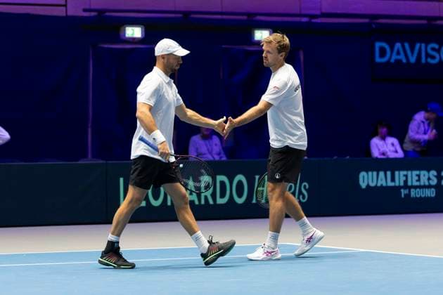 Davis Cup Germany Peru, 07 02 2026 Doubles Krawietz and Puetz GER vs Buse and Huertas del Pino PER during the Davis Cup Davis Cup Germany Peru at CASTELLO on February 7, 2026 in Duesseldorf, Germany Copyright: xBEAUTIFULxSPORTS KennyxBeelex