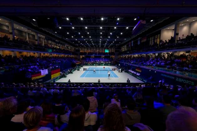 Davis Cup Germany Peru, 07 02 2026 Doubles Krawietz and Puetz GER vs Buse and Huertas del Pino PER during the Davis Cup Davis Cup Germany Peru at CASTELLO on February 7, 2026 in Duesseldorf, Germany Copyright: xBEAUTIFULxSPORTS KennyxBeelex
