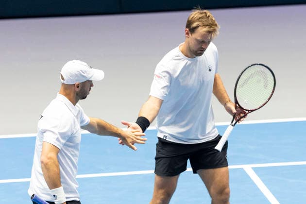 Davis Cup Germany Peru, 07 02 2026 Doubles Krawietz and Puetz GER vs Buse and Huertas del Pino PER during the Davis Cup Davis Cup Germany Peru at CASTELLO on February 7, 2026 in Duesseldorf, Germany Copyright: xBEAUTIFULxSPORTS KennyxBeelex