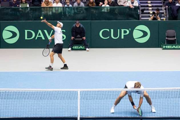Davis Cup Germany Peru, 07 02 2026 Doubles Krawietz and Puetz GER vs Buse and Huertas del Pino PER during the Davis Cup Davis Cup Germany Peru at CASTELLO on February 7, 2026 in Duesseldorf, Germany Copyright: xBEAUTIFULxSPORTS KennyxBeelex