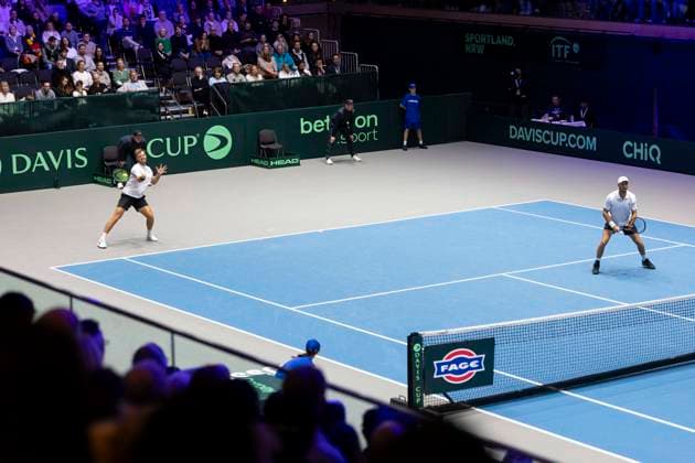 Davis Cup Germany Peru, 07 02 2026 Doubles Krawietz and Puetz GER vs Buse and Huertas del Pino PER during the Davis Cup Davis Cup Germany Peru at CASTELLO on February 7, 2026 in Duesseldorf, Germany Copyright: xBEAUTIFULxSPORTS KennyxBeelex