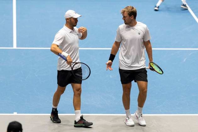 Davis Cup Germany Peru, 07 02 2026 Doubles Krawietz and Puetz GER vs Buse and Huertas del Pino PER during the Davis Cup Davis Cup Germany Peru at CASTELLO on February 7, 2026 in Duesseldorf, Germany Copyright: xBEAUTIFULxSPORTS KennyxBeelex