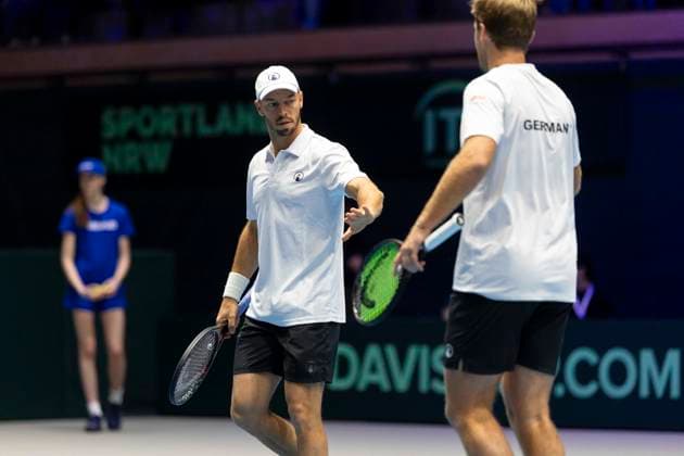 Davis Cup Germany Peru, 07 02 2026 Doubles Krawietz and Puetz GER vs Buse and Huertas del Pino PER during the Davis Cup Davis Cup Germany Peru at CASTELLO on February 7, 2026 in Duesseldorf, Germany Copyright: xBEAUTIFULxSPORTS KennyxBeelex