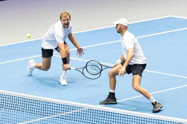 Davis Cup Germany Peru, 07 02 2026 Doubles Krawietz and Puetz GER vs Buse and Huertas del Pino PER during the Davis Cup Davis Cup Germany Peru at CASTELLO on February 7, 2026 in Duesseldorf, Germany Copyright: xBEAUTIFULxSPORTS KennyxBeelex