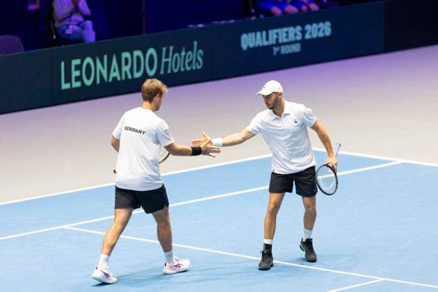 Davis Cup Germany Peru, 07 02 2026 Doubles Krawietz and Puetz GER vs Buse and Huertas del Pino PER during the Davis Cup Davis Cup Germany Peru at CASTELLO on February 7, 2026 in Duesseldorf, Germany Copyright: xBEAUTIFULxSPORTS KennyxBeelex