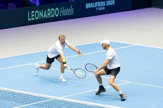 Davis Cup Germany Peru, 07 02 2026 Doubles Krawietz and Puetz GER vs Buse and Huertas del Pino PER during the Davis Cup Davis Cup Germany Peru at CASTELLO on February 7, 2026 in Duesseldorf, Germany Copyright: xBEAUTIFULxSPORTS KennyxBeelex
