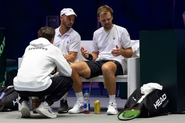 Davis Cup Germany Peru, 07 02 2026 Doubles Krawietz and Puetz GER vs Buse and Huertas del Pino PER during the Davis Cup Davis Cup Germany Peru at CASTELLO on February 7, 2026 in Duesseldorf, Germany Copyright: xBEAUTIFULxSPORTS KennyxBeelex