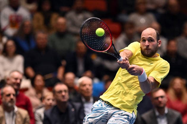 February 7, 2026, Jihlava, Czech Republic: DRAGOS NICOLAE MADARAS of Sweden in action during the 2026 Davis Cup Qualifiers between the Czech Republic and Sweden in Jihlava, Czech Republic. Jihlava Czech Republic - ZUMAr156 20260207_aap_r156_002 Copyright: xSlavekxRutax
