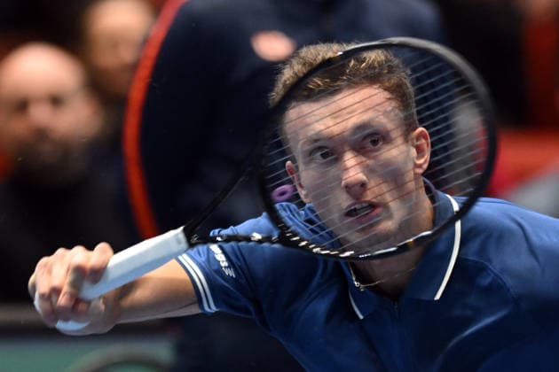 February 7, 2026, Jihlava, Czech Republic: JIRI LEHECKA of Czech Republic in action during the 2026 Davis Cup Qualifiers between the Czech Republic and Sweden in Jihlava, Czech Republic. Jihlava Czech Republic - ZUMAr156 20260207_aap_r156_003 Copyright: xSlavekxRutax