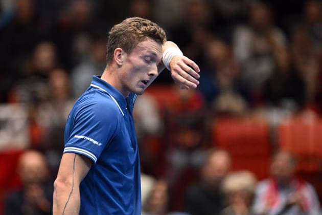 February 7, 2026, Jihlava, Czech Republic: JIRI LEHECKA of Czech Republic in action during the 2026 Davis Cup Qualifiers between the Czech Republic and Sweden in Jihlava, Czech Republic. Jihlava Czech Republic - ZUMAr156 20260207_aap_r156_004 Copyright: xSlavekxRutax