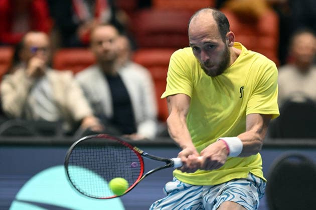 February 7, 2026, Jihlava, Czech Republic: DRAGOS NICOLAE MADARAS of Sweden in action during the 2026 Davis Cup Qualifiers between the Czech Republic and Sweden in Jihlava, Czech Republic. Jihlava Czech Republic - ZUMAr156 20260207_aap_r156_006 Copyright: xSlavekxRutax