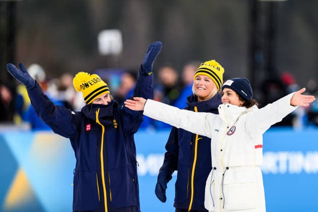 260207 Ebba Andersson of Sweden, Frida Karlsson of Sweden and Heidi Weng of Norway after the women s 20 km cross-country skiing skiathlon during day 1 of the 2026 Winter Olympics on February 7, 2026 in Val di Fiemme. Photo: Maxim Thore BILDBYRAN kod MT MT0961 skidor cross-country skiing langrenn Olympic Games, Olympische Spiele, Olympia, OS olympics winter olympics os ol olympiska spel vinter-os olympiske leker milano cortina 2026 milan cortina 2026 milano cortina 2026 olympic games milano cortina 2026 winter olympic games milano cortina-os milano cortina-ol vinter-ol 1 bbeng skiathlon dam os-guld guld jubel sverige norge brons silver *** 260207 Ebba Andersson of Sweden, Frida Karlsson of Sweden and Heidi Weng of Norway after the women s 20 km cross country skiing skiathlon during day 1 of the 2026 Winter Olympics on February 7, 2026 in Val di Fiemme Photo Maxim Thore BILDBYRAN kod MT MT0961 skidor cross country skiing langrenn olympic games olympics winter olympics os ol olympiska spel vinter os olympiske leker milano cortina 2026 milan cortina 2026 milano cortina 2026 olympic games milano cortina 2026 winter olympic games milano cortina os milano cortina ol vinter ol 1 bbeng skiathlon dam os guld guld jubel sverige norge bronz silver  Copyright: MAXIMxTHORE BB260207MT080