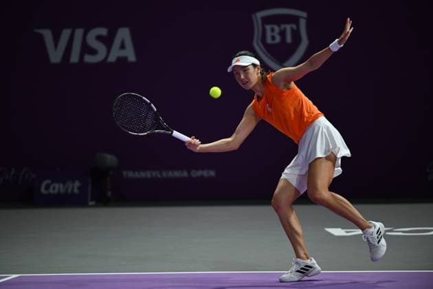 Saisai Zheng and Xinyu Wang of China play against Sara Sorribes Tormo of Spain and Kamilla Rakhimova of Uzbekistan during the Transylvania Open 2026 double final, a WTA250 Tournament, at BT Arena, in Cluj-Napoca, Romania, February 07, 2025. Transylvania Open 2026 - WTA, Tennis Damen 250 Tournament - Double FinalCluj Napoca Romania  Copyright: xAlexxNicodim Shutterstockx 16526889bu