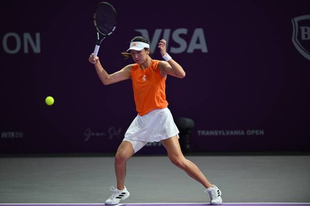 Saisai Zheng and Xinyu Wang of China play against Sara Sorribes Tormo of Spain and Kamilla Rakhimova of Uzbekistan during the Transylvania Open 2026 double final, a WTA250 Tournament, at BT Arena, in Cluj-Napoca, Romania, February 07, 2025. Transylvania Open 2026 - WTA, Tennis Damen 250 Tournament - Double FinalCluj Napoca Romania  Copyright: xAlexxNicodim Shutterstockx 16526889bv