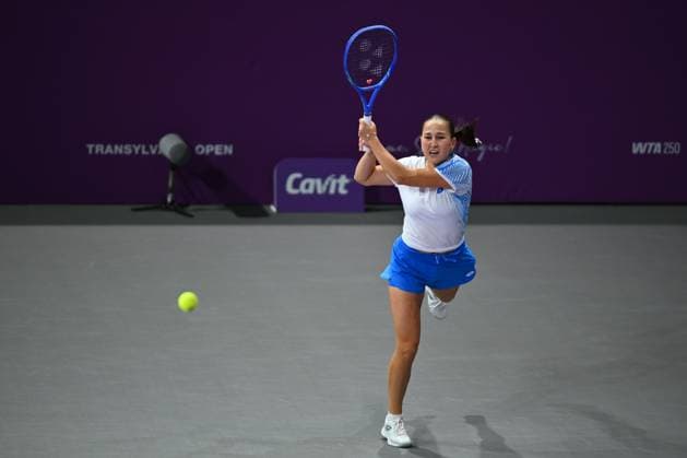 Sara Sorribes Tormo of Spain and Kamilla Rakhimova of Uzbekistan play against Saisai Zheng and Xinyu Wang of China during the Transylvania Open 2026 double final, a WTA250 Tournament, at BT Arena, in Cluj-Napoca, Romania, February 07, 2025. Transylvania Open 2026 - WTA, Tennis Damen 250 Tournament - Double FinalCluj Napoca Romania  Copyright: xAlexxNicodim Shutterstockx 16526889ck