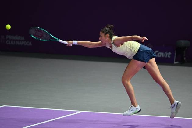 Sara Sorribes Tormo of Spain and Kamilla Rakhimova of Uzbekistan play against Saisai Zheng and Xinyu Wang of China during the Transylvania Open 2026 double final, a WTA250 Tournament, at BT Arena, in Cluj-Napoca, Romania, February 07, 2025. Transylvania Open 2026 - WTA, Tennis Damen 250 Tournament - Double FinalCluj Napoca Romania  Copyright: xAlexxNicodim Shutterstockx 16526889ct