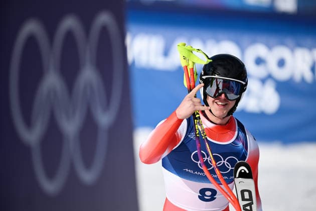 Von Allmen Franjo (SUI), FEBRUARY 7, 2026 - Alpine Skiing : Men s Downhill during the Milano Cortina 2026 Olympic Winter games, Winterspiele,Spiele, Summer games at Stelvio Ski Centre in Bormio, Italy.  aflo_318790455