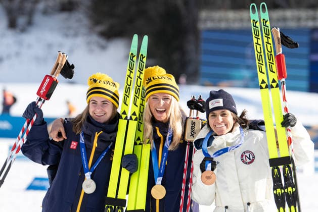 Cross-Country Skiing - Milano Cortina 2026 Winter Olympics: Day 1 Ebba Andersson, Frida Karlsson, Heidi Weng during Milano Cortina 2026 Winter Olympics Women™s skiathlon at Tesero Cross-Country Skiing Stadium in Val di Fiemme on February 7, 2026 Val di Fiemme Italy  Copyright: xFotoxOlimpikx originalFilename:jastrzebowski-crosscou260207_npeU6.jpg