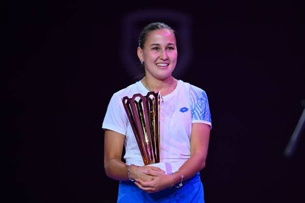 Sara Sorribes Tormo of Spain and and Kamilla Rakhimova of Uzbekistan pose with the trophy after the Transylvania Open 2026 double final, a WTA250 Tournament, at BT Arena, in Cluj-Napoca, Romania, February 07, 2025. Transylvania Open 2026 - WTA, Tennis Damen 250 Tournament - Double FinalCluj Napoca Romania  Copyright: xAlexxNicodim Shutterstockx 16526889dj