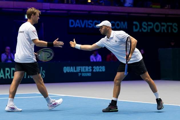 Davis Cup Germany Peru, 07 02 2026 Krawietz and Puetz GER during the Davis Cup Davis Cup Germany Peru at CASTELLO on February 7, 2026 in Duesseldorf, Germany Copyright: xBEAUTIFULxSPORTS KennyxBeelex
