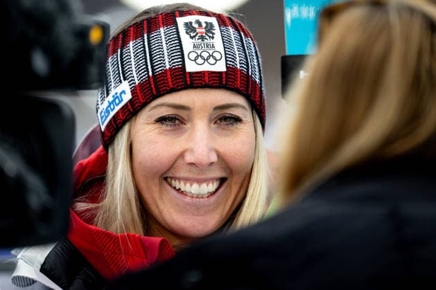 OLYMPICS - Winter Olympic Games, Olympische Spiele, Olympia, OS Milano Cortina 2026 CORTINA D AMPEZZO,ITALY,07.FEB.26 - OLYMPICS, ALPINE SKIING - Winter Olympic Games Milano Cortina 2026, preview, downhill training, women. Image shows Cornelia Huetter (AUT) during an interview.  GEPAxpictures xAlexanderxSolc