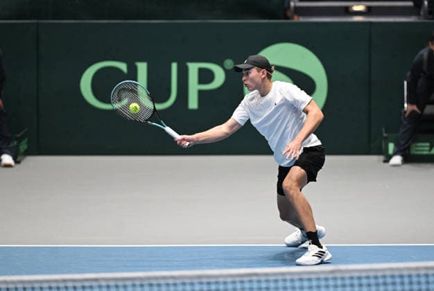 2026 Davis Cup Qualifiers , Düsseldorf Germany Germany vs Peru Day 2 Match 3 4 Match Justin Engel GER vs Gonzalo Bueno PER