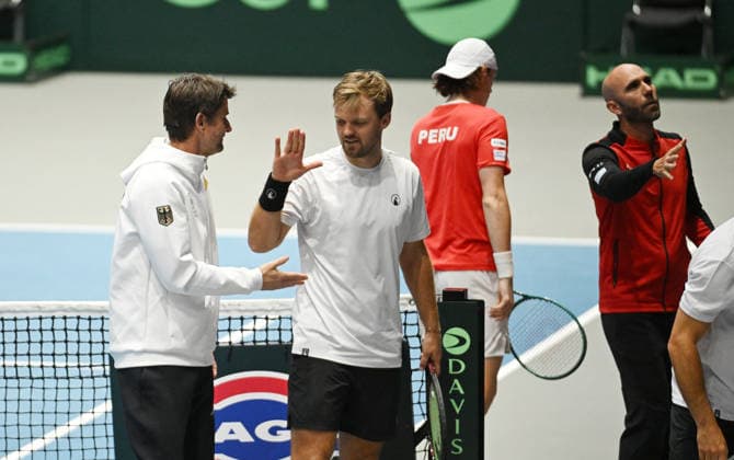 2026 Davis Cup Qualifiers , Düsseldorf Germany Germany vs Peru Day 2 Match 3 3 Match Kevin Krawietz GER Tim Puetz GER vs Ignacio Buse PER Arklon Huertas del Pino PER