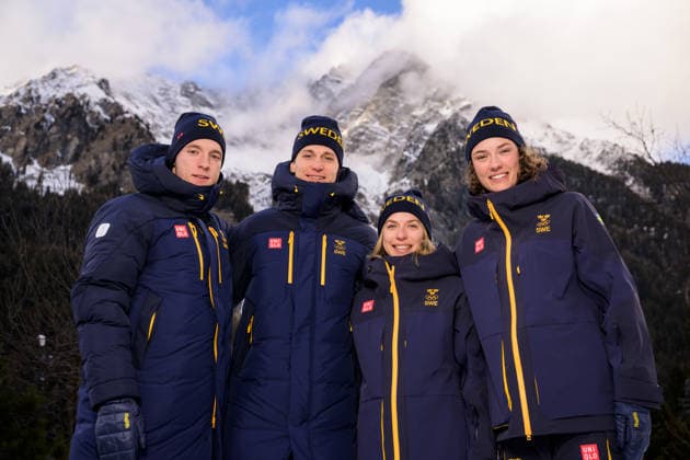 260207 Sebastian Samuelsson, Martin Ponsilouma, Anna Magnusson and Hanna Öberg of the Swedish national biathlon team at a press event during day 1 of the 2026 Winter Olympics on February 7, 2026 in Anterselva. Photo: Mathias Bergeld BILDBYRAN kod MB MB1315 skidskytte biathlon skiskyting Olympic Games, Olympische Spiele, Olympia, OS olympics winter olympics os ol olympiska spel vinter-os olympiske leker milano cortina 2026 milan cortina 2026 milano cortina 2026 olympic games milano cortina 2026 winter olympic games milano cortina-os milano cortina-ol vinter-ol 1 bbeng sweden sverige pressträff press event *** 260207 Sebastian Samuelsson, Martin Ponsilouma, Anna Magnusson and Hanna Öberg of the Swedish national biathlon team at a press event during day 1 of the 2026 Winter Olympics on February 7, 2026 in Anterselva Photo Mathias Bergeld BILDBYRAN code MB MB1315 biathlon biathlon olympic games olympics olympics winter olympics os ol olympiska spel vinter os olympiske leker milano cortina 2026 milan cortina 2026 milano cortina 2026 olympic games milano cortina 2026 winter olympic games milano cortina os milano cortina ol vinter ol 1 bbeng sweden sverige pressträff press event  Copyright: MATHIASxBERGELD BB260207MB004
