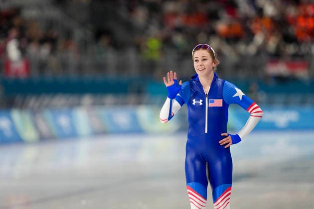 2026-02-07 - Milano Cortina 2026 Winter Olympics 3000m Women MILAN, ITALY - FEBRUARY 7: Greta Myers of United States of America during the Milano Cortina 2026 Winter Olympics at the Milano Speed skating, Eisschnelllauf Arena on February 7, 2026 in Milan, Italy Milan Milano Speed Skating Arena Italy Content not available for redistribution in The Netherlands directly or indirectly through any third parties. Copyright: xAndrexWeeningx