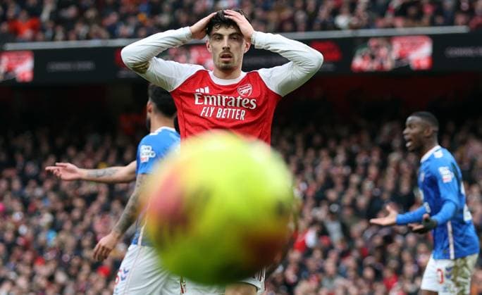Kai Havertz of Arsenal shows a look of dejection after a missed chance Arsenal v Sunderland, Premier League, Football, Emirates Stadium, London, UK - 07 Feb 2026London Emirates Stadium United Kingdom EDITORIAL USE ONLY No use with unauthorised audio, video, data, fixture lists, club league logos or live services. Online in-match use limited to 120 images, no video emulation. No use in betting, games or single club league player publications. Copyright: xKieranxMcManus Shutterstockx 16524338q
