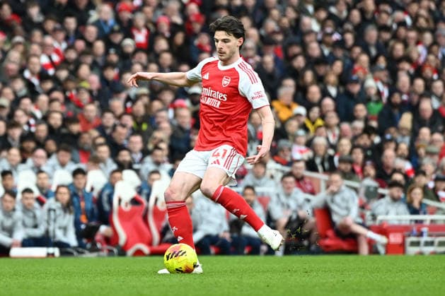 Arsenal v Sunderland, Premier League Arsenal midfielder Declan Rice (41) on the ball during the Premier League match between Arsenal and Sunderland at the Emirates Stadium, London, UK on 7 February 2026. London Emirates Stadium Greater London UK Editorial use only DataCo restrictions apply See www.football-dataco.com , Copyright: xSimonxTraylenx PSI-23707-0016