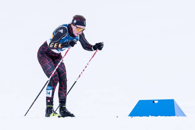 TESERO, ITALY - FEBRUARY 7: Katherine Sauerbrey (Germany) during the Cross-Country Skiing Women s 10km + 10km Skiathlon at the Milano Cortina 2026 Olympics at Tesero Cross-Country Skiing Stadium on day 2 of the Milano Cortina 2026 Olympics on February 7, 2026 in Tesero, Italy. Editorial use only. Trentino-Suedtirol Italy Copyright: xSteffiexWunderlx