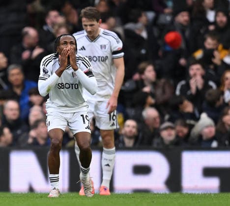 Fulham v Everton Premier League Fulham™s Samuel Chukwueze reacts after missing a chance during the Premier League match at Craven Cottage, London 07 02 2026 UK Newspapers OUT Copyright: xDanielxHamburyx FIL-22934-0039