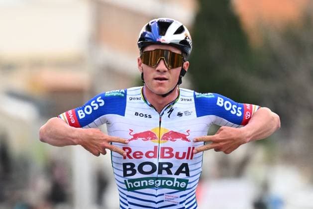 Tour of Valencia 2026 Stage 4 TEULADA MORAIRA, SPAIN - FEBRUARY 07 : Evenepoel Remco (BEL) of Red Bull BORA Hansgrohe celebrating his Victory during stage 4 of the 77th edition of Volta a la Comunitat Valenciana an UCI ProSeries 2.Pro cycling road race stage for Men Elite of 172.2 km with start in La Nucia and finish in Teulada Moraira on February 7, 2026 in Teulada Moraira, Spain, 07 02 2026 Teulada Moraira Spain  Copyright: xVincentxKalutx