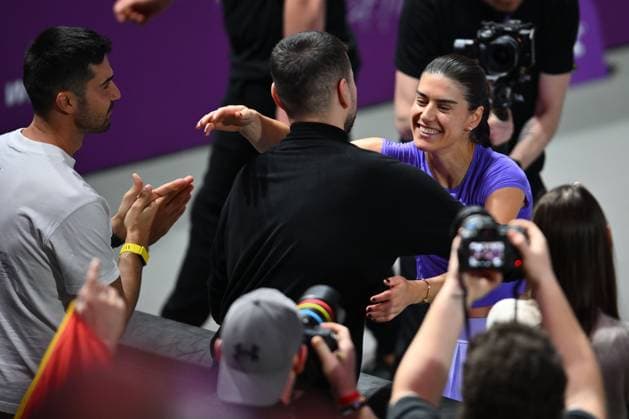 Sorana Cirstea of Romania plays against Emma Raducanu of Great Britain during the Transylvania Open 2026 final, a WTA250 Tournament, at BT Arena, in Cluj-Napoca, Romania, February 07, 2025. Transylvania Open 2026 - WTA, Tennis Damen 250 Tournament - Double FinalCluj Napoca Romania  Copyright: xAlexxNicodim Shutterstockx 16526889fu